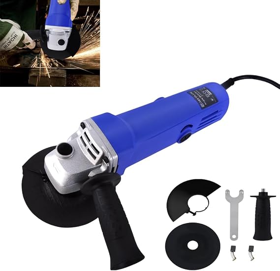 2000W Electric Angle Grinder 115 mm 4.5 inch Grinder Power Tool with Cutting Discs, Wheel Disc, 12000 RPM Corded Electric Angle Grinder for Tile Metal Grinding Polishing