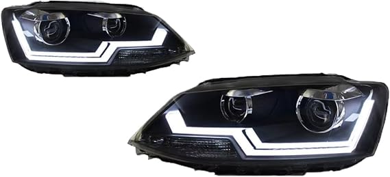 Front Headlamps Assembly Compatible With VW For Jetta MK6 2011 2012 2013 2014 2015 2016 2017 2018 Head Lamp Drl Projector Lens Car Lights Signal Lamp Assembly(No bulb)
