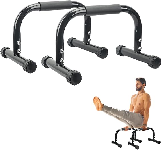 AmazeFan Parallettes Bars, Push Up Bars Strength Training For Handstands, Full Planche & Dips, Calisthenic, Gymnastic, [17x10x10in] Push Up Stands Handle for Floor Workouts Calisthenics Equipment