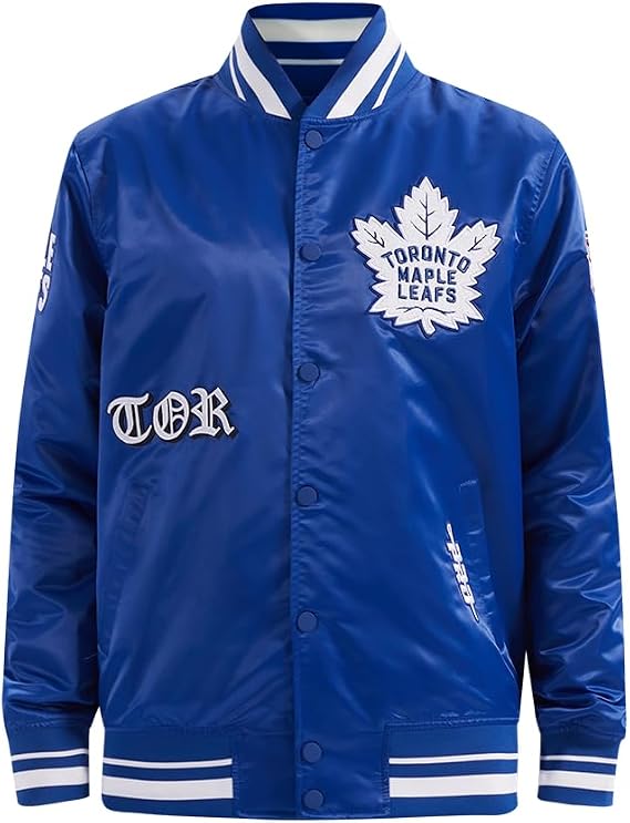 Pro Standard Men's Nhl Old English Ribbed Satin Jacket