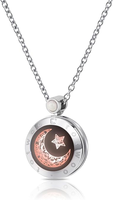 TOTWOO Touch Necklace for Couple Vibration & Light Up Necklace Long Distance Gifts One-to-One Bluetooth Pairing via App Single