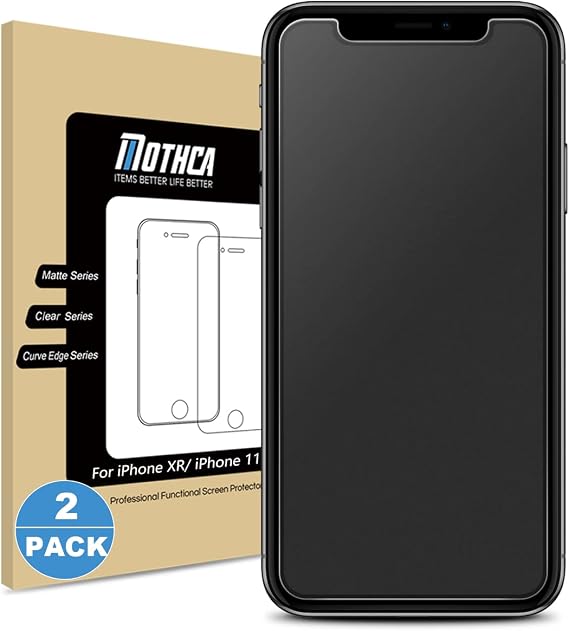 Mothca Matte Glass Screen Protector for iPhone XR/11, 2 Pack