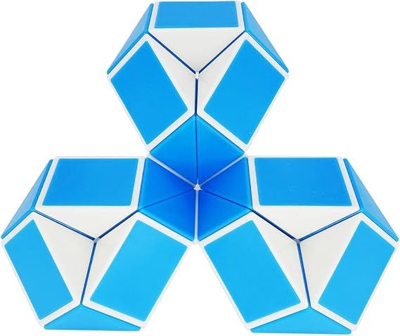 24 parts Magic Snake Cube-Magic snake Puzzles-Speed Cubes-Brain Teaser 3D puzzle Snakes twist toys-For Kids and Adults-Party Bag Fillers-Party Favours-christmas stocking fillers(blue*1)