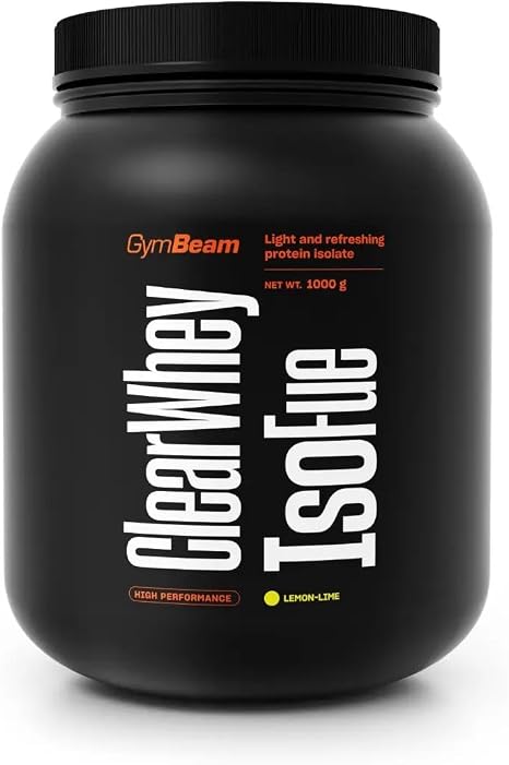 GymBeam Clear Whey IsoFue Lemon-Lime 1000 g - Clear Whey Isolate as Protein Lemonade Up to 88% Protein Sugar and Fat Free Under 90 kcal per Serving (40 Servings)
