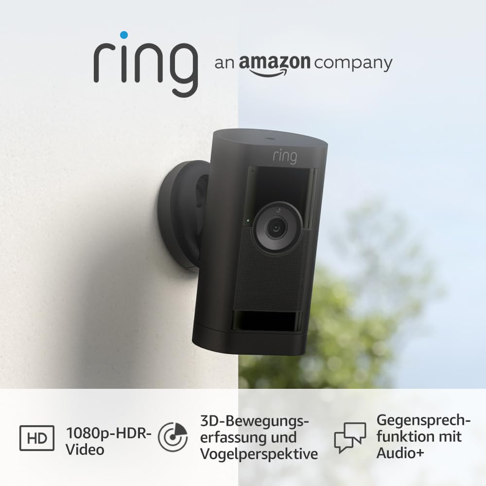 Ring Outdoor Camera Pro Battery Stick Up Cam Pro Wireless Security Camera with 1080p HDR Video 3D Motion Detection alternative to CCTV 30-day free trial of Ring Home