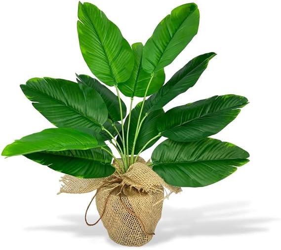 Artificial Flower Linen Straw Flower Pots Green Banana Leafy 12Dal 50cm Salon Flower Artificial Plant