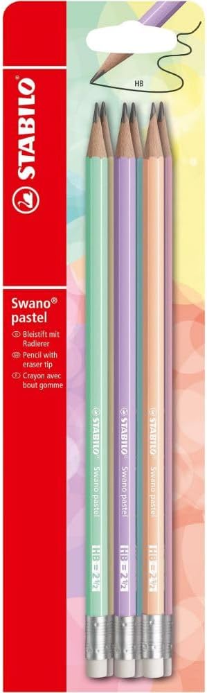 STABILO Swano Pastel Graphite Pencil with Rubber - Pack of 6