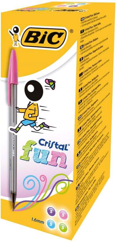 Bic Assorted Cristal Large Ball Point Pen 1.6mm [Pack of 20]
