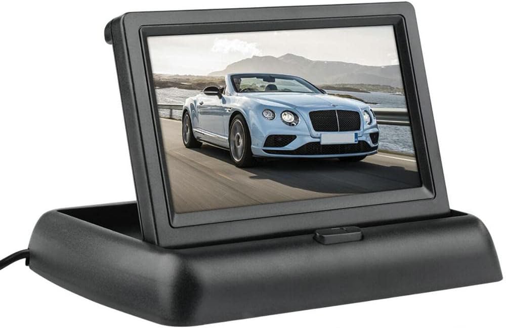 BW 4.3" Foldable Digital TFT LCD Car Rear View Backup Monitor for Car Reversing Camera, Car Rearview Camara,CCTV Camera DVD