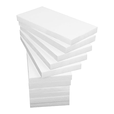 Aselected 15Pcs Styrofoam Blocks for Porject 30 X 15 X 2.5cm Polystyrene Craft Foam Blocks for Sculpting Modeling DIY Arts Crafting Kids Class Floral Arrangement(White)