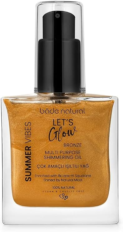 Bade Natural Işıltılı Yağ Bronze 50 ml Bitkisel Skualan İçerikli Çok Amaçlı Nemlendirici
