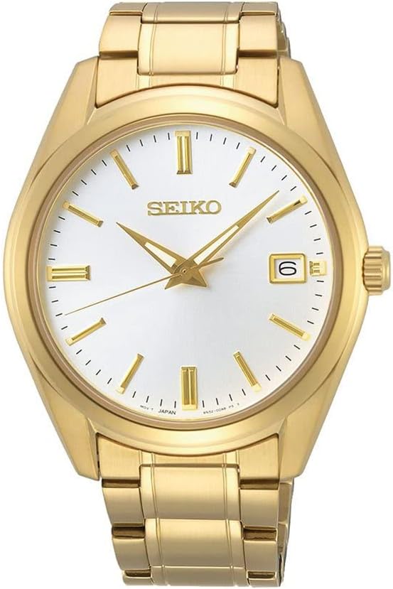 Seiko SUR314P Time Watch Guaranteed Sapphire Anti-Scratch Glass 10 Atm Waterproof Gold Color Mens Wristwatch