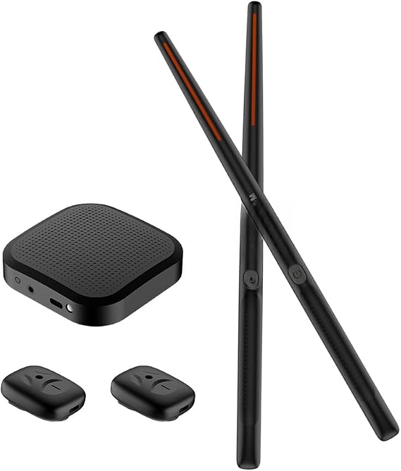 Portable Electronic Drum with Two Foot Pedals Low Latency Connectable to 16D Speakers for Beginners Adults Drummers Students