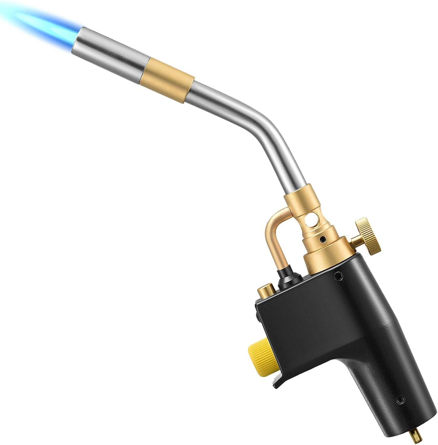 MAPP Propane Torch, Ovshnrr Adjustable Flame Intensity & Solid Brass Tube Gas Torch, Portable Heavy Duty Plumbing Soldering Brazing Blow for Weed Burner, Welding Roofing, Grilling, Ignition