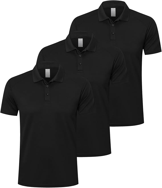 ZENGVEE 1/3/5 Pack Men's Polo Shirts Short Sleeve Quick Dry Breathable Top