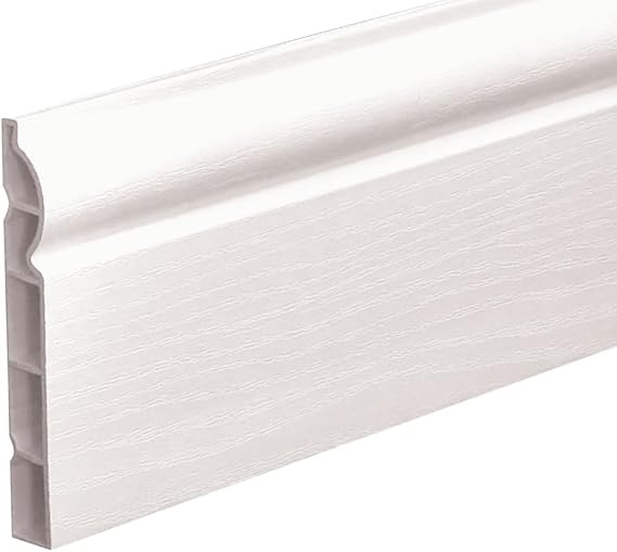 Plastic Ogee Skirting Board 100mm x 2.5 Metre - Roomline Skirting Board - White Satin