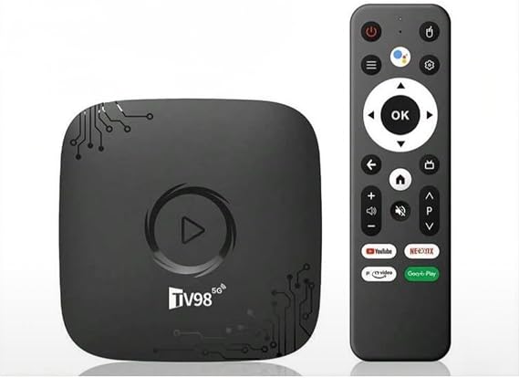 Android 14 Mini TV Box 4K Ultra HD Media Player, RK3518 Quad Core, 2GB RAM 16GB ROM, Dual Band WiFi 2.4G/5G, Bluetooth 5.0, Voice Remote Streaming Device