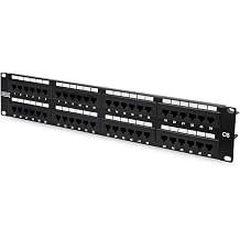 DIGITUS Patch panel - 19 inç - Cat-6-48 Port RJ45 - Korumasız - LSA Patch alanı - Raf montajı 2HE - Siyah