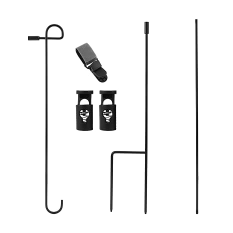 32inchs Garden Flag Stand, Removable Yard Flag Pole Outdoor Decor for Outside Garden Flags, Without Flags(Black)