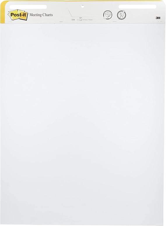 Post-it Super Sticky Meeting Chart, 2 Pads (60 Sheets), 63.5 x 76.2 cm