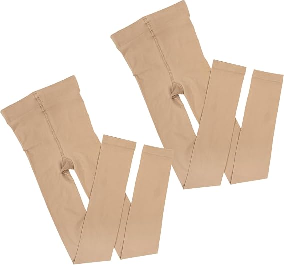Kunoli Footless Dance Tights for Girls Kids Ballet Tights Black/Tan/White