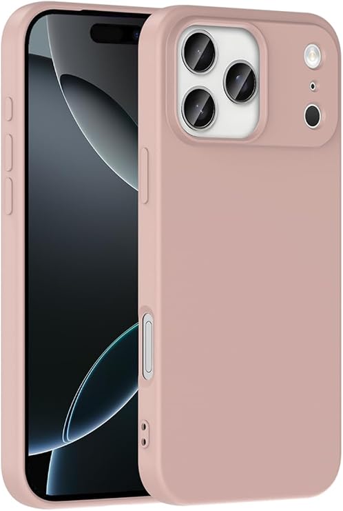 CONSTRAIN Apple iPhone 18 Pro Max ve iPhone 17 Pro Max İle Uyumlu Kamera Korumalı İçi Kadife Esnek Lansman Silikon Telefon Kılıfı Arka Kapak - Pudra