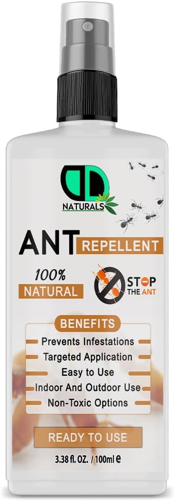100% Natural Ant Repellent Spray - Non-Toxic, Indoor & Outdoor Pest Control, Easy Application, Long-Lasting Protection, Eco-Friendly, Protect