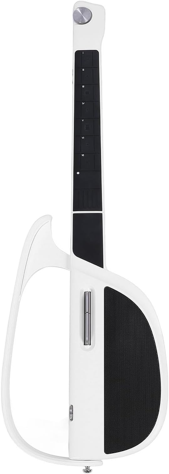 Smart Stringless Electric Guitar, Beginner Guitar Kit, Automatic Playing Chord Accompaniment, Travel Smart Guitarra Starter Bundle Kit with Storage Bag for Beginner (White)