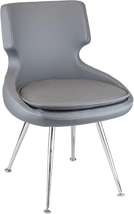 Sempre Office Furniture Ofis Zaga Bekleme Koltuğu Sağlam ve Kolçaksız & Suni Deri Çalışma Sandalyeleri (Antrasit)