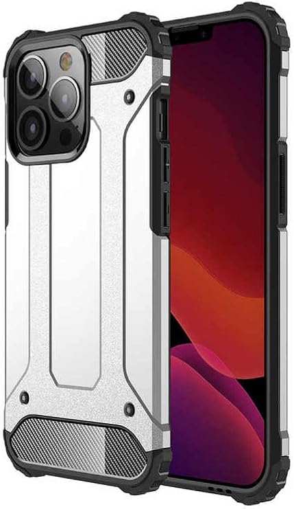 KZY İletişim-Apple iPhone 13 Pro Max ile Uyumlu Kapak Çift Katmanlı Zırh Tank Kılıf - Gri (GRİ)