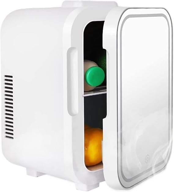 Mini Fridge Portable Refrigerator 12V/220V Mini Mirror Fridge Auto Compressor Student Dormitory Home Use Camping Cooler