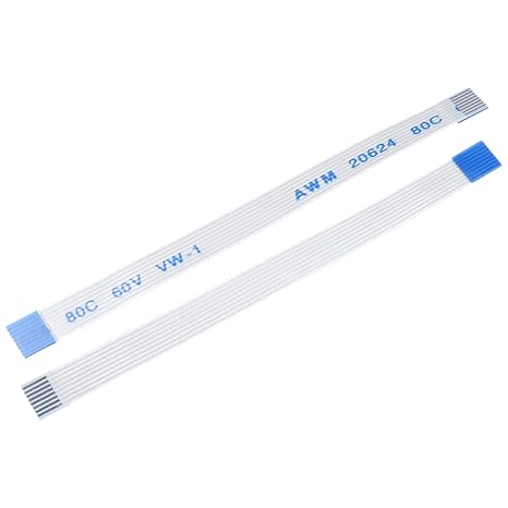 sourcing map FFC Ribbon Flat Flexible Cable, 8 Pin 0.5mm Pitch 60mm Long (B Type) for LCD 3D Printer Camera DVD TV Laptop Audio Pack of 10