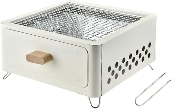 ミニバーベキューコンロ 焚火コンロ キャンプ用グリル 31cm*31cm BBQ卓上コンロ 焚き火台 肉コンロ キャンプ用品 卓上焼き 炭火焼き バーベキュー ベーキングトレイ付 串焼 炭火暖房 携帯便利 アウトドア愛好者のプレゼントA 並行輸入品