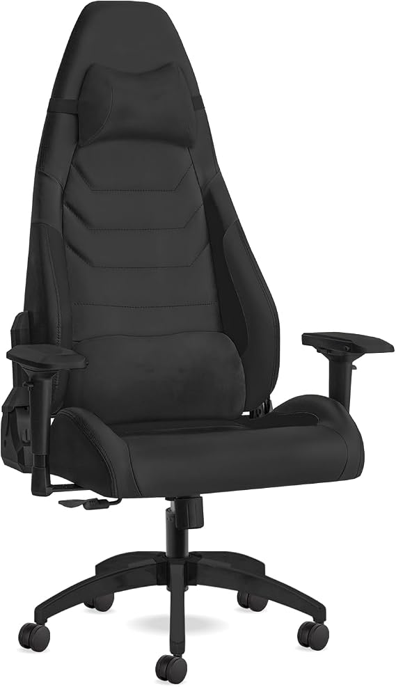 Sporte SRT Oyuncu Koltuğu 4D Kolçaklı PU Deri Gaming Koltuk (Deri, Siyah)