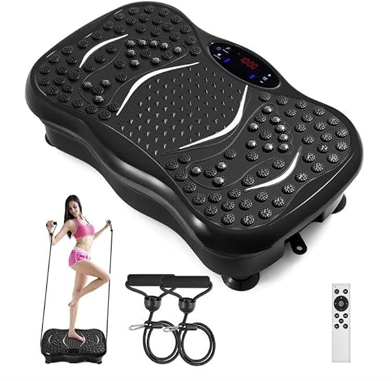 Valkyrie M570 Titreşimli Masaj ve Spor Aleti Vibrating Plate - 2x Direnç Lastiği - Bluetooth USB Bağlantı Speaker - Kumandalı