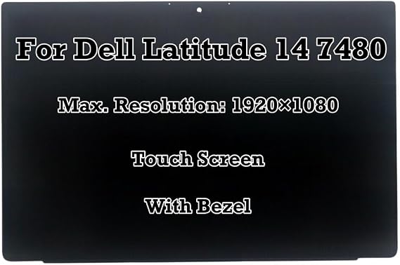 14.0" Replacement for Dell Latitude 14 7480 FHD 1920x1080 LCD LED Touch Screen Display Digitizer Assembly with Bezel