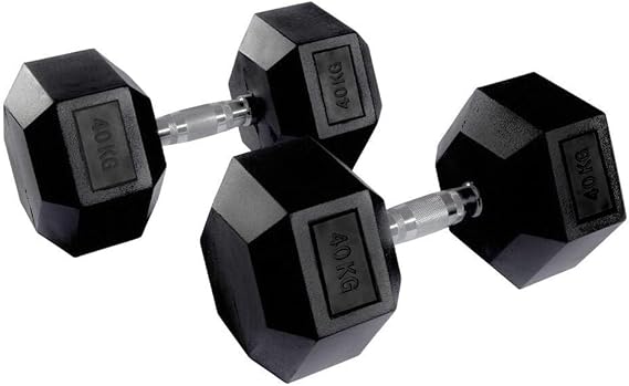 Hex Dumbbell Pairs | Rubber-Coated Cast Iron | 1kg - 50kg