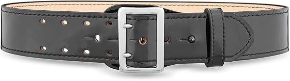 Dutyman 2-1/4" Hi-Gloss Leather Sam Browne 2-Row Stitch Duty Belt - Premium Clarino Leather