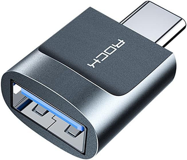 ROCK Type-C - USB-A OTG Çevirici Adaptör, MacBook/iPad Pro/Galaxy Uyumlu, 5Gbps Veri Aktarımı, Alüminyum Alaşım, Gri, CA03 Model