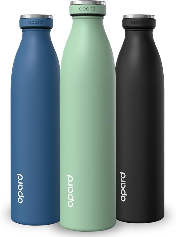 Opard Grip Insulated Water Bottle Stainless Steel, 36h Cold & 12hr HotMetal Water Bottle 750ml,Leakproof Drink Bottle, No Sweat Thermal Flask for Adults Kids MintGreen