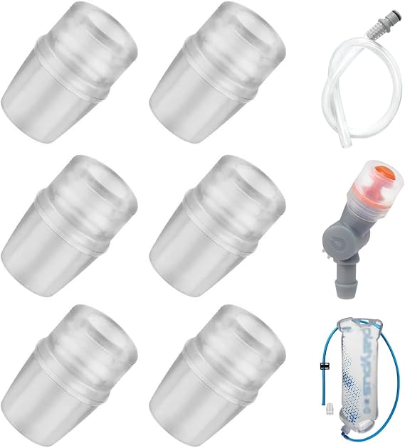 6Pcs Bite Valve Replacement Sheath for Osprey, Silicone Hydration Pack Nozzle Sheath BPA-Free Mouthpiece, Compatible with Hydrapak & Camelbak Reservoirs, Leak-Proof Bite Valve for Hiking & Running