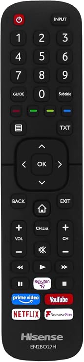 Original 58A7100FTUK Remote Control compatible for Hisense Smart 4K Ultra HD HDR LED TV's
