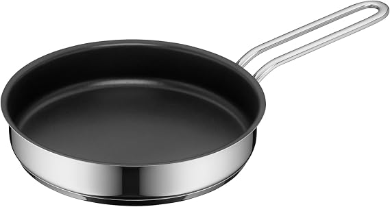WMF Mini 18 cm Tava, Yapışmaz Kaplamalı, Cromargan® Yüksek Kaliteli Parlak Paslanmaz Çelik, İndüksiyon Uyumlu, Üst Üste Saklanabilir, Küçük Porsiyonlar İçin