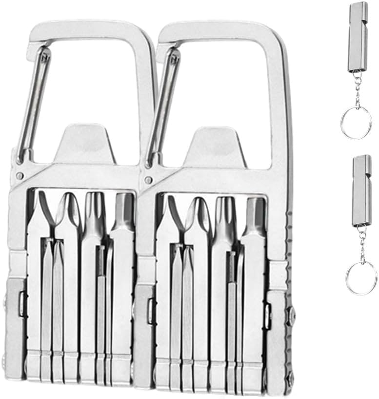 13 in 1 Multitool Keychain,Jawbreaker Mini Tool Self Defense With Bottle Opener Phone Holder Screwdriver Carabiner For Outdoor,Bottle Opener,jawbreaker mini with 1PC emergency whistle 2pcs