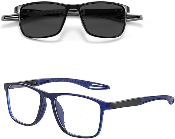 Progressive Multifocal Reading Glasses With Case, Photochromic Lenses For Indoor And Outdoor Use, Dual Focus Anti Blue Light Reading Glasses, Photochromic Glasses