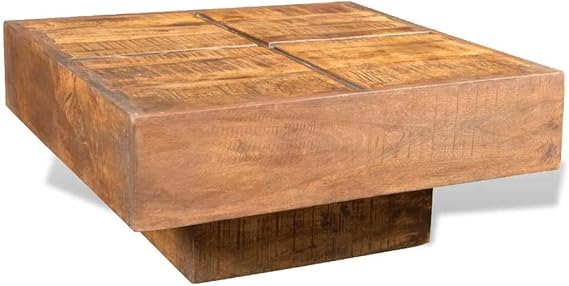 vidaXL Brown Square Solid Mango Wood Coffee Table