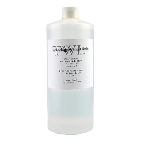 24Kt Gold Bath Electroplating Solution - 1 Litre for Jewellery Making, Craft