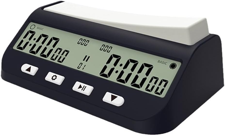 Chess Clock Digital Chess Timer for Board Games with Bonus & Delay Countdown Function, Professional Multifunction Portable Chess Clock TimerBlack