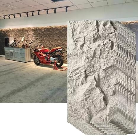 3d Decorative Wall Paneling, Wall Paneling Modern 3d Wall Art Covering Panels, Artificial Stone Veneer Wall Panel Outdoor Indoor, DIY Waterproof PU Texture Wallpaper Mold Decorative(Beige,8p