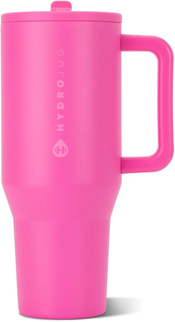HydroJug Traveler 32oz, Insulated Tumbler with Handle & Straw, Razzle